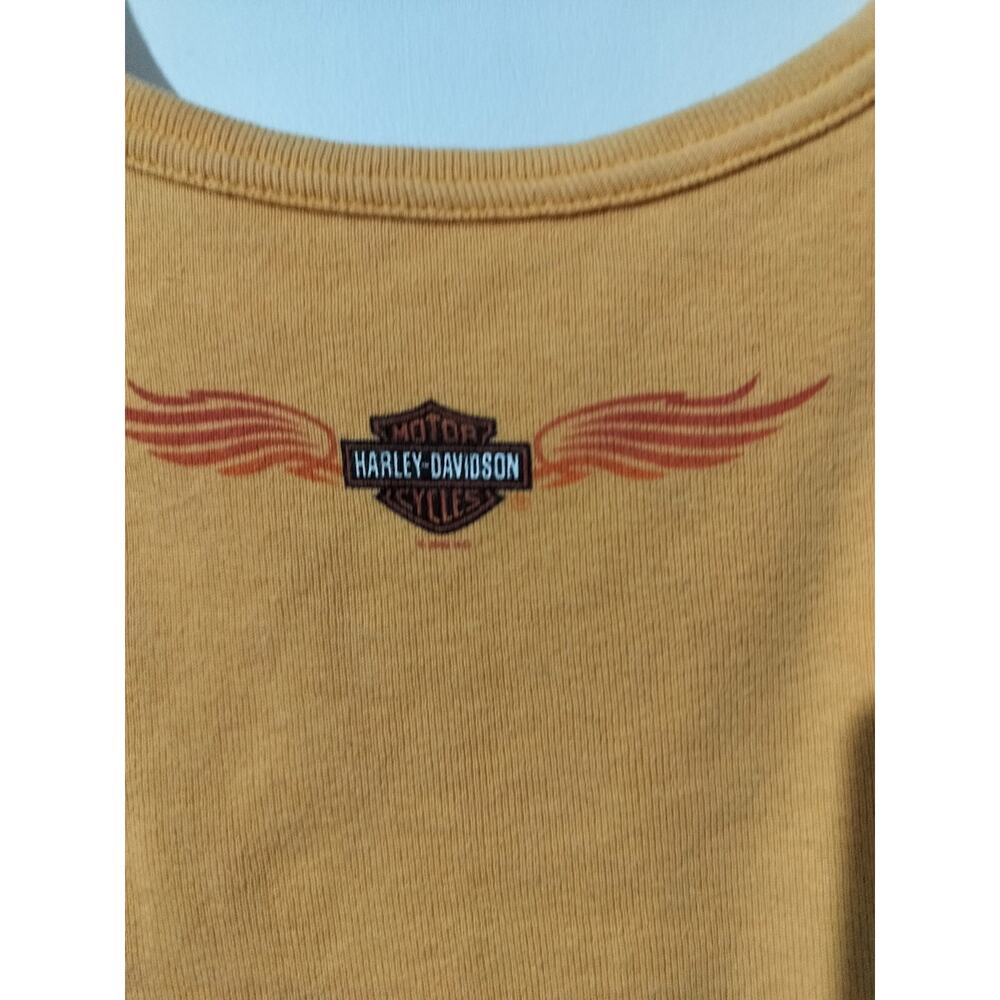 6021)Y2K Harley Davidson Orange Crop Camisole Cotton Tank Top Medium - Picture 7 of 8